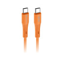 Kabel Forcell F-ENERGY USB-C to USB-C 60W 1 m oranžový