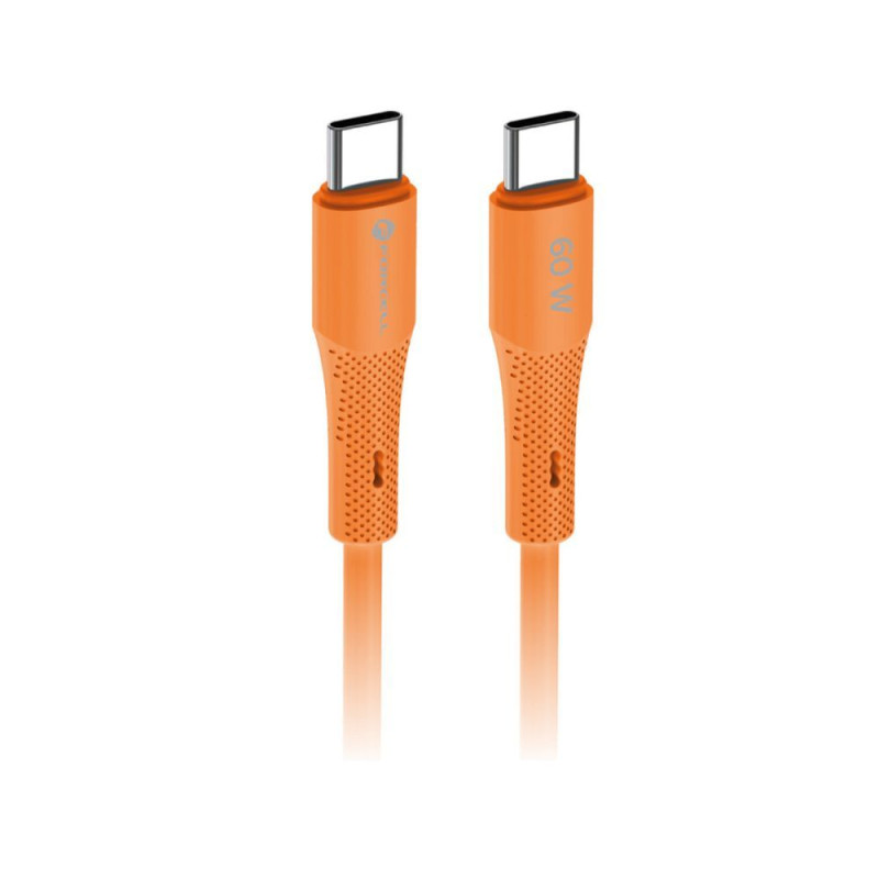 Kabel Forcell F-ENERGY QC4.0 PD 3A 60W silikonový pro USB-C zařízení - oranžový 1 m