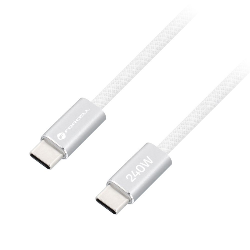 Kabel Forcell F-ENERGY pro USB-C zařízení - white (2 m)