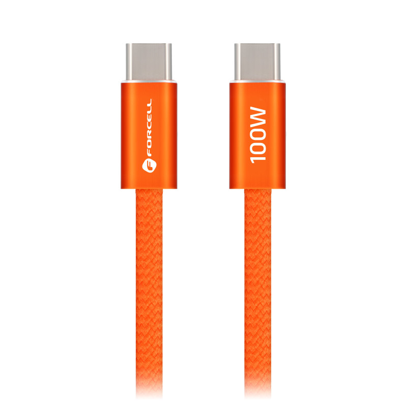 Kabel Forcell F-ENERGY QC4.0 PD 5A 100W pro USB-C zařízení 1,2 m - oranžový