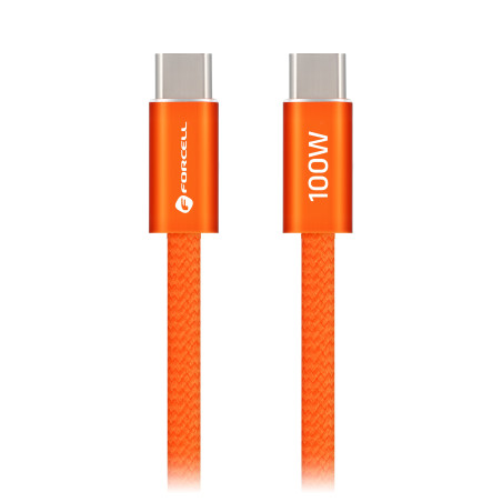 Kabel Forcell F-ENERGY QC4.0 PD 5A 100W pro USB-C zařízení 1,2 m - oranžový