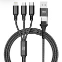 Kabel Blue Star C172 4v1 12W USB-C/USB-A - modrá/černá