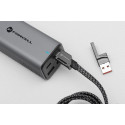 Forcell 4v1 USB-C/USB-A/Lightning kabel 1 m chrome
