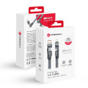 Forcell 4v1 USB-C/USB-A/Lightning kabel 1 m chrome