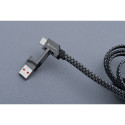 Forcell 4v1 USB-C/USB-A/Lightning kabel 1 m chrome
