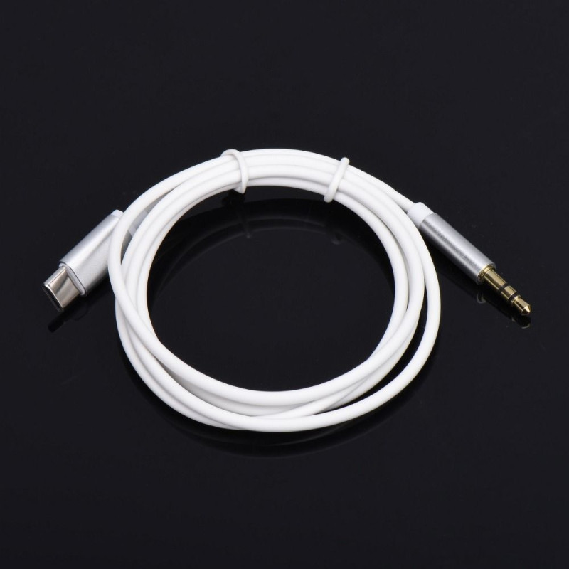 Kabel AUX Type C (male) na Jack 3,5 mm (male) pro sluchátka - bílá