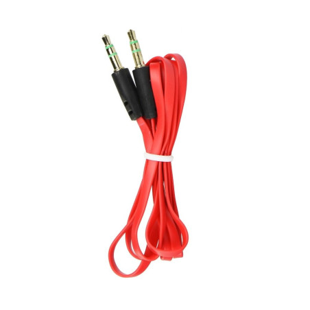 Kabel AUX 3,5 mm 1 m červený (Jack-Jack)