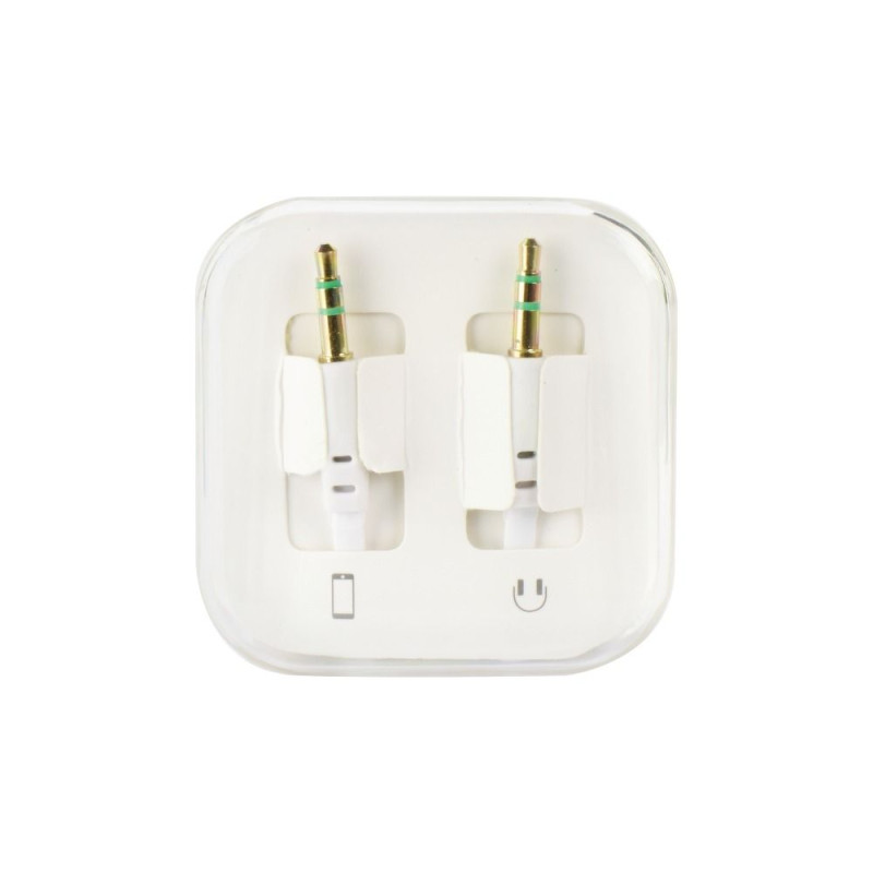 Kabel AUX Jack 3,5 mm (male) pro audio zařízení - bílý (1 m)