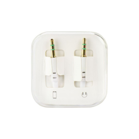 Kabel AUX Jack 3,5 mm (samec) 1 m – bílý