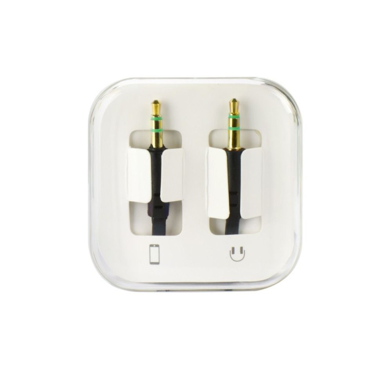 Kabel AUX Jack 3,5 mm (male) na Jack 3,5 mm (male) pro audio zařízení 1 m - černý