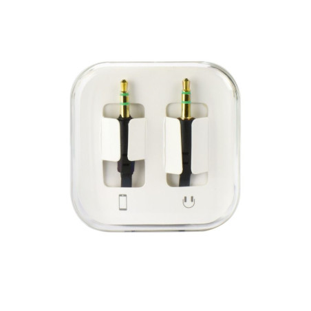 Kabel AUX Jack 3,5 mm (male) na Jack 3,5 mm (male) pro audio zařízení 1 m - černý