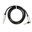 Kabel AUX jack 3,5 mm 90° 1 m černý