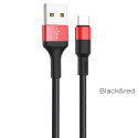 Kabel Hoco USB A na USB C 2A 1 m – černý/červený