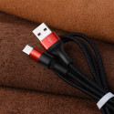 Kabel Hoco USB A na USB C 2A 1 m – černý/červený