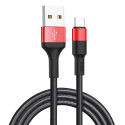 Kabel Hoco USB A na USB C 2A 1 m – černý/červený