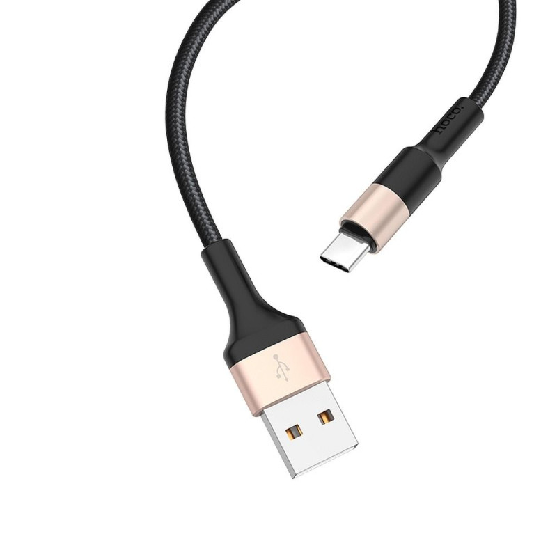 Kabel Hoco X26 pro nabíjení a přenos dat USB A na USB C 1 m - černá/zlatá