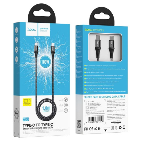 Kabel Hoco X50 pro USB-C zařízení 1 m - černý