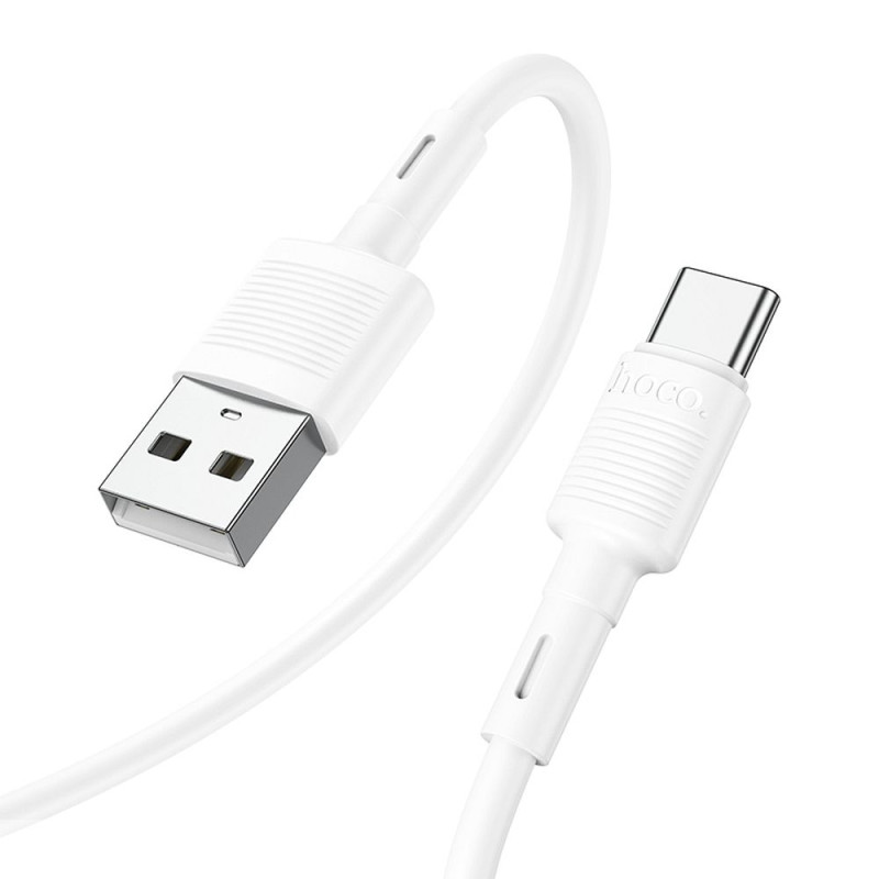 Kabel Hoco VICTORY pro USB-A/USB-C 1 m - bílý