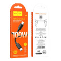 Kabel HOCO PD 6A 100W pro USB-C zařízení 1 m - černý