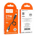 Kabel Hoco USB A to USB C PD 2,4A 27W pro nabíjení 0,25 m - černá