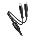 Kabel Hoco X123 2v1 USB-C + Lightning 1 m černý