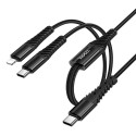 Kabel Hoco X123 2v1 USB-C + Lightning 1 m černý