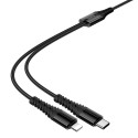 Kabel Hoco X123 2v1 USB-C + Lightning 1 m černý