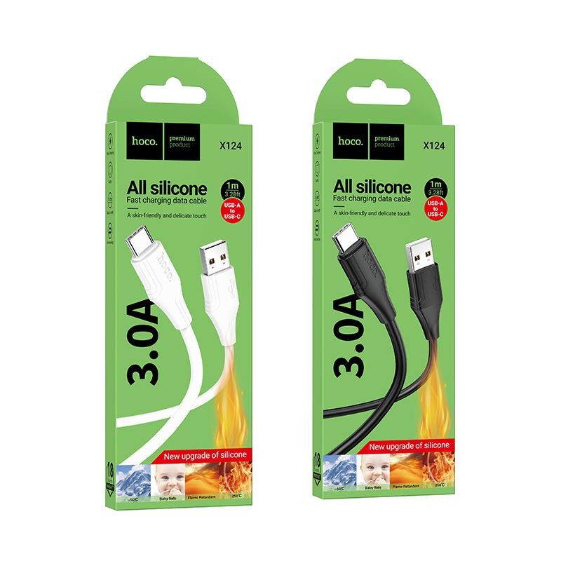 Kabel Hoco X124 pro USB-A/USB-C 1 m - černý