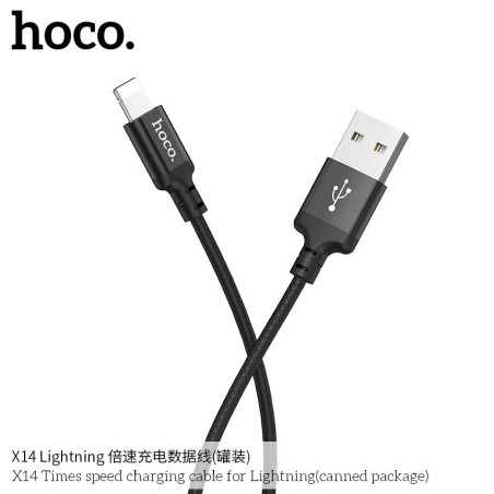 Kabel Hoco X14 pro iPhone 1 m - černý