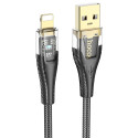 Kabel Hoco U121 pro iPhone 1,2 m - černý průhledný