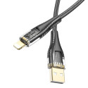 Kabel Hoco U121 pro iPhone 1,2 m - černý průhledný