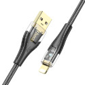 Kabel Hoco U121 pro iPhone 1,2 m - černý průhledný