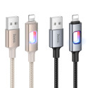 Kabel Hoco U144 LED pro iPhone 1,2 m - černý