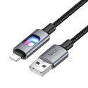Kabel Hoco U144 LED pro iPhone 1,2 m - černý