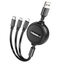 Kabel Hoco X75 3v1 2A 1m Lightning/MicroUSB/USB-C černý