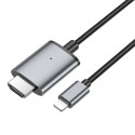 Kabel Hoco UA27 Lightning–HDMI 2 m, 1080p – metal gray