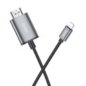 Kabel Hoco UA27 Lightning–HDMI 2 m, 1080p – metal gray