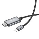 Kabel Hoco UA27 Lightning–HDMI 2 m, 1080p – metal gray