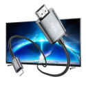 Kabel Hoco UA27 Lightning–HDMI 2 m, 1080p – metal gray