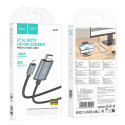 Kabel Hoco UA27 Lightning–HDMI 2 m, 1080p – metal gray