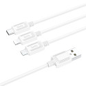 Kabel Hoco X74 3v1 pro nabíjení (Lightning / Micro USB / USB-C) 1 m - bílý