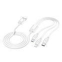 Kabel Hoco X74 3v1 pro nabíjení (Lightning / Micro USB / USB-C) 1 m - bílý