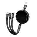 Kabel Hoco X78 3v1 pro nabíjení (Lightning / Micro USB / USB-C) 1 m - černý