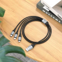 Hoco X102 3v1 kabel USB-A na Lightning/Micro USB/USB-C - černý
