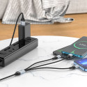 Hoco X102 3v1 kabel USB-A na Lightning/Micro USB/USB-C - černý
