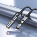 Kabel HOCO U138 60W 1,2 m USB-C/Lightning do auta - šedý