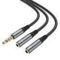 Kabel Hoco UPA21 2v1 pro audio zařízení 0,25 m - šedý