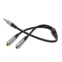 Kabel Hoco UPA21 2v1 pro audio zařízení 0,25 m - šedý