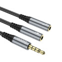 Kabel Hoco UPA21 2v1 pro audio zařízení 0,25 m - šedý