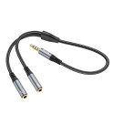 Kabel Hoco UPA21 2v1 pro audio zařízení 0,25 m - šedý